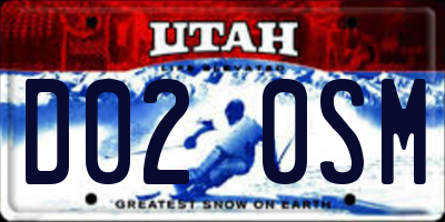 UT license plate D020SM
