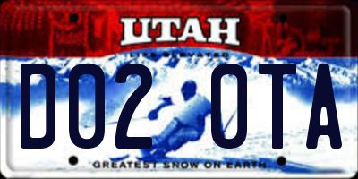 UT license plate D020TA