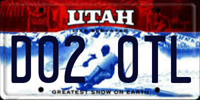 UT license plate D020TL