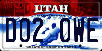 UT license plate D020WE