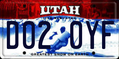UT license plate D020YF