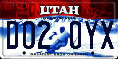UT license plate D020YX