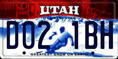 UT license plate D021BH