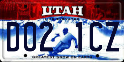 UT license plate D021CZ
