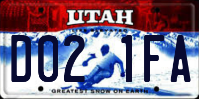 UT license plate D021FA