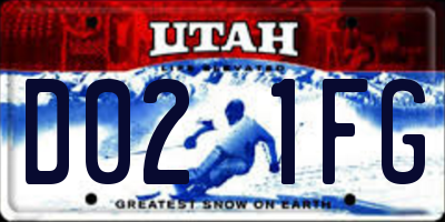 UT license plate D021FG