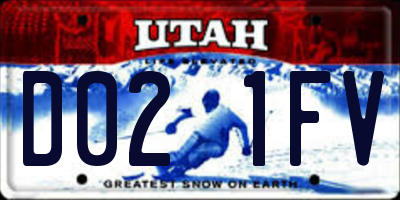 UT license plate D021FV