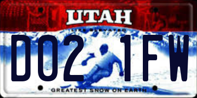 UT license plate D021FW