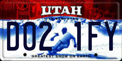 UT license plate D021FY