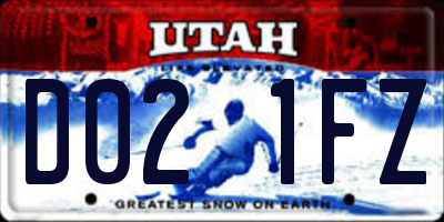 UT license plate D021FZ