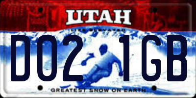 UT license plate D021GB