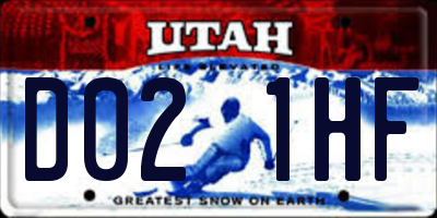 UT license plate D021HF