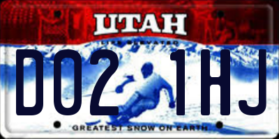 UT license plate D021HJ