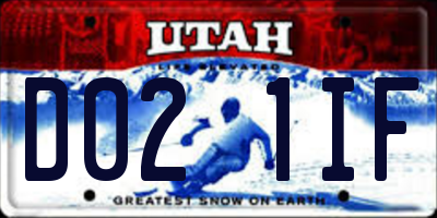 UT license plate D021IF