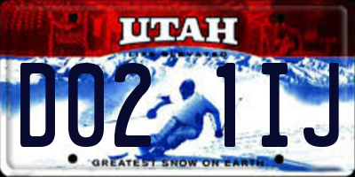 UT license plate D021IJ
