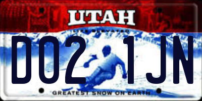 UT license plate D021JN