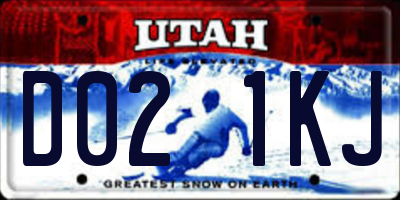 UT license plate D021KJ