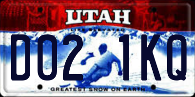 UT license plate D021KQ