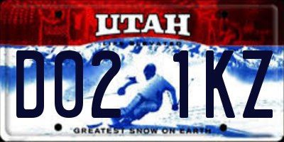 UT license plate D021KZ