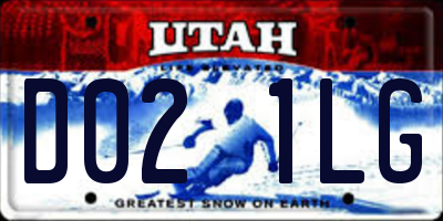 UT license plate D021LG