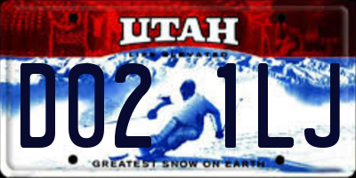 UT license plate D021LJ