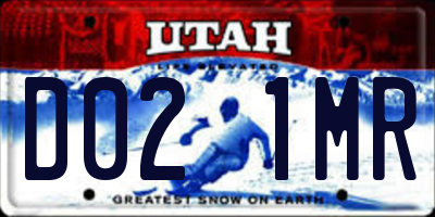 UT license plate D021MR