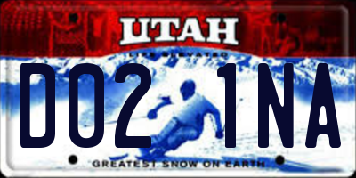 UT license plate D021NA