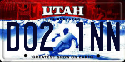 UT license plate D021NN