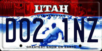 UT license plate D021NZ