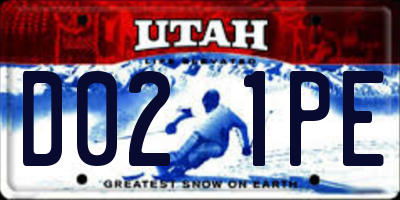 UT license plate D021PE