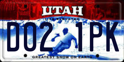 UT license plate D021PK