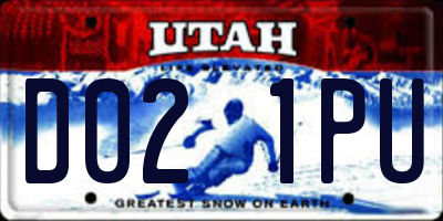 UT license plate D021PU