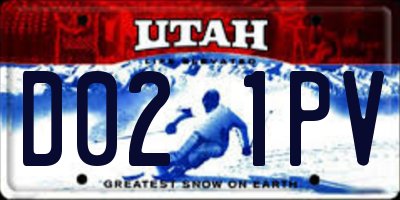 UT license plate D021PV