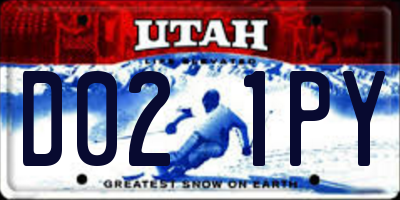 UT license plate D021PY