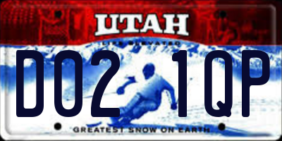 UT license plate D021QP
