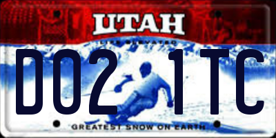 UT license plate D021TC