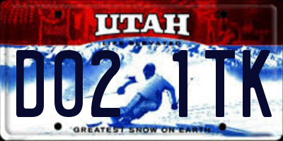 UT license plate D021TK