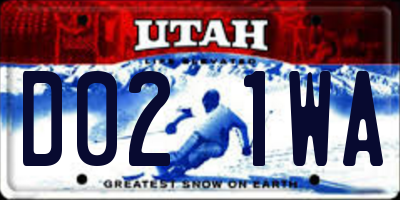 UT license plate D021WA