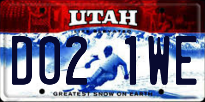 UT license plate D021WE