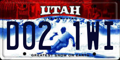 UT license plate D021WI