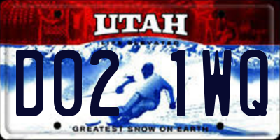 UT license plate D021WQ