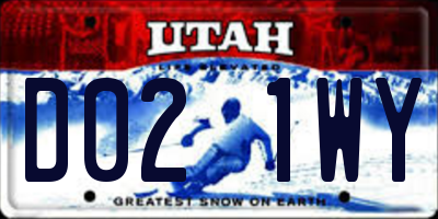 UT license plate D021WY