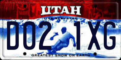 UT license plate D021XG