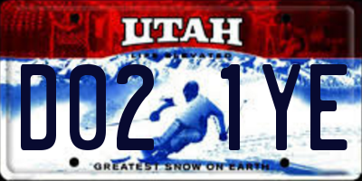UT license plate D021YE
