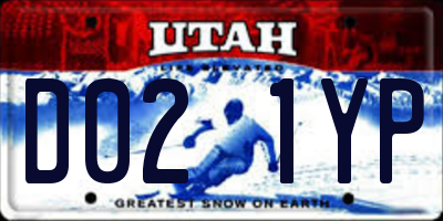 UT license plate D021YP