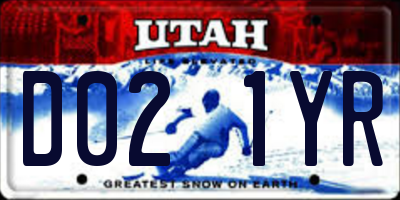 UT license plate D021YR