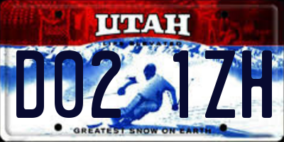 UT license plate D021ZH