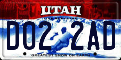 UT license plate D022AD