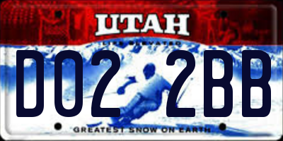 UT license plate D022BB