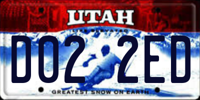 UT license plate D022ED